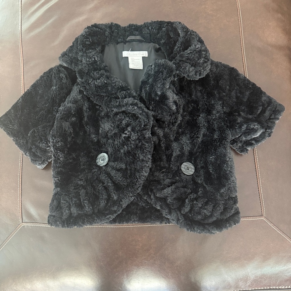 Charlotte Russe Black Faux Fur Cape